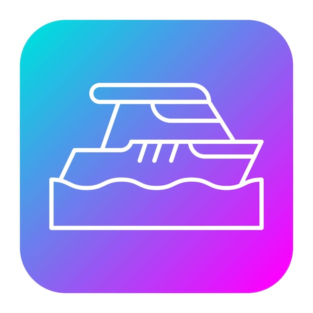 El icono vectorial del ferry se puede utilizar para el conjunto de iconos de transporte