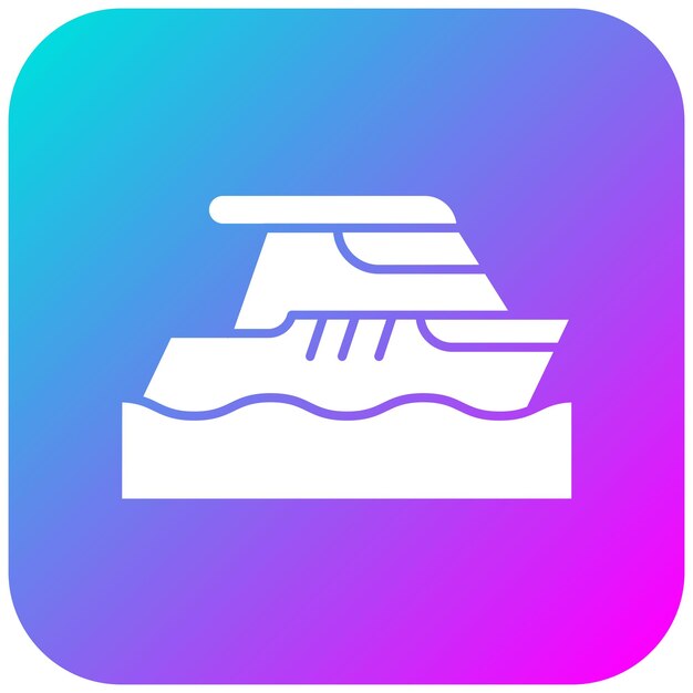 El icono vectorial del ferry se puede utilizar para el conjunto de iconos de transporte