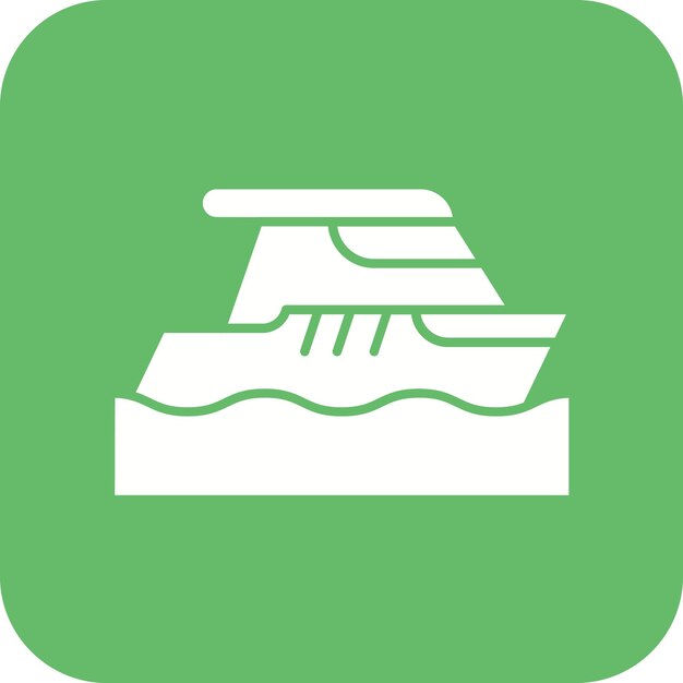 El icono vectorial del ferry se puede utilizar para el conjunto de iconos de transporte