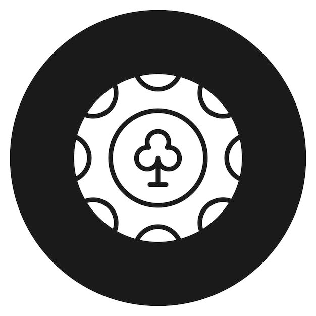 El icono vectorial de fichas de póquer se puede usar para el conjunto de iconos de entretenimiento