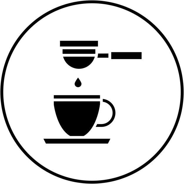 El icono vectorial del filtro de café se puede utilizar para el conjunto de iconos de la cafetería