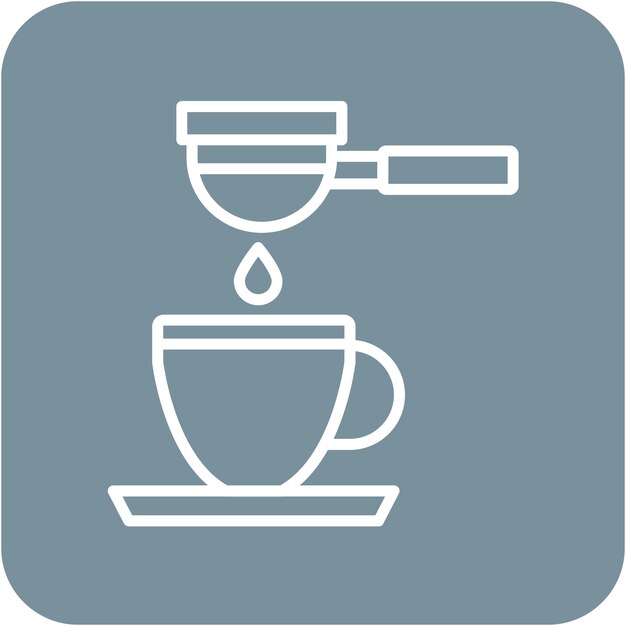 El icono vectorial del filtro de café se puede utilizar para el conjunto de iconos de la cafetería