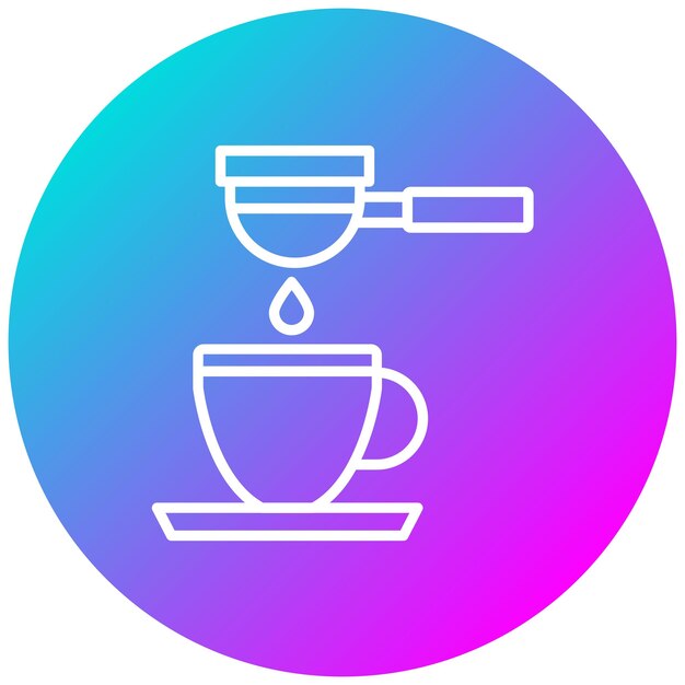 El icono vectorial del filtro de café se puede utilizar para el conjunto de iconos de la cafetería