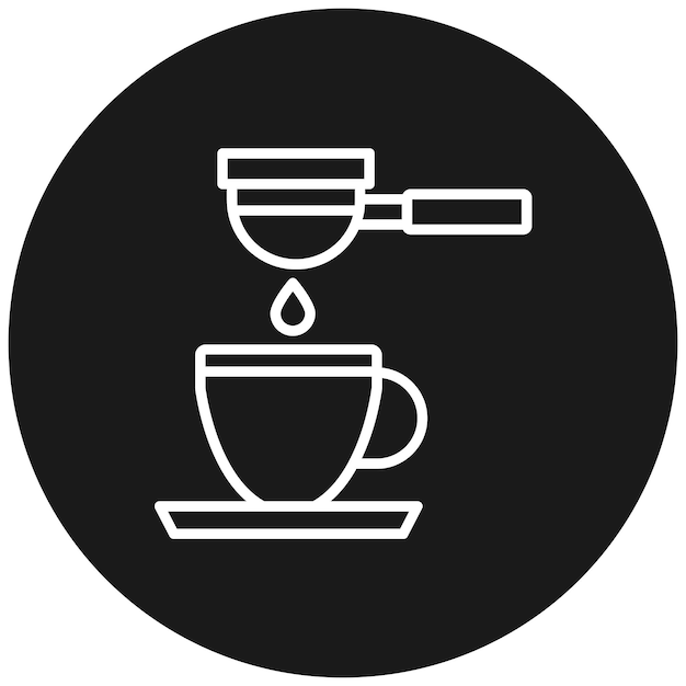 Vector el icono vectorial del filtro de café se puede utilizar para el conjunto de iconos de la cafetería