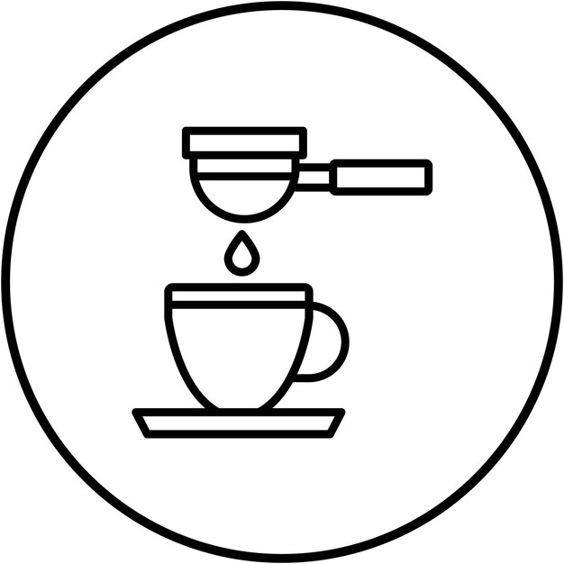 El icono vectorial del filtro de café se puede utilizar para el conjunto de iconos de la cafetería