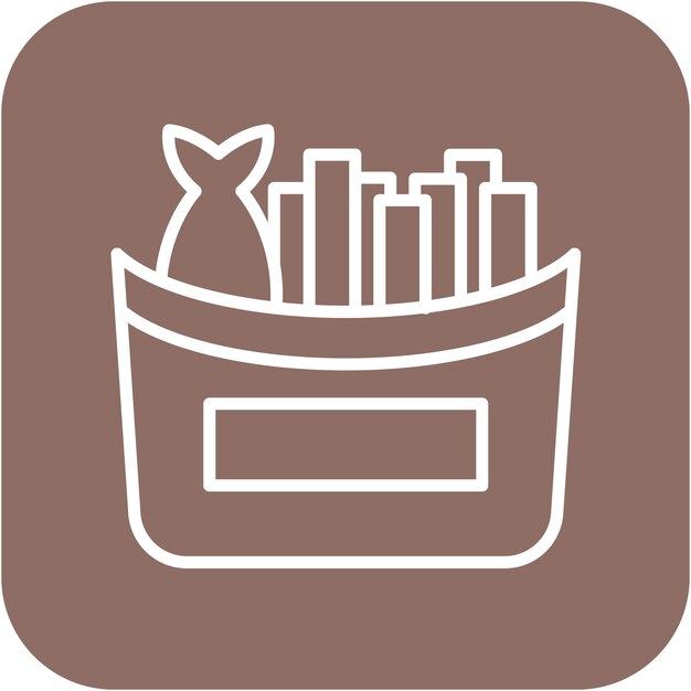 El icono vectorial de Fish and Chips se puede usar para el conjunto de iconos de World Cuisine
