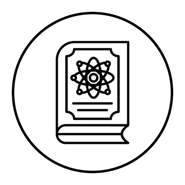 El icono vectorial de física se puede usar para el conjunto de iconos de educación en línea