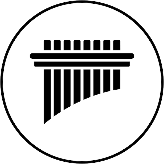 Vector el icono vectorial de la flauta pan se puede usar para el conjunto de iconos de la civilización antigua