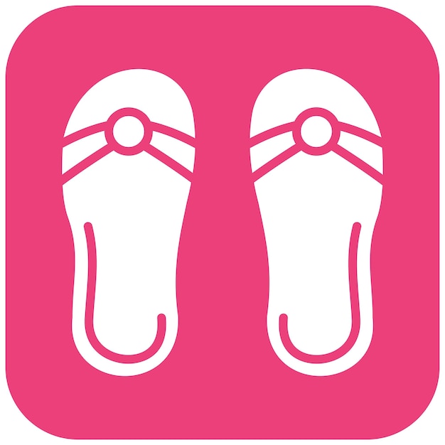 El icono vectorial de flip-flops se puede usar para el conjunto de iconos de Beach Resort