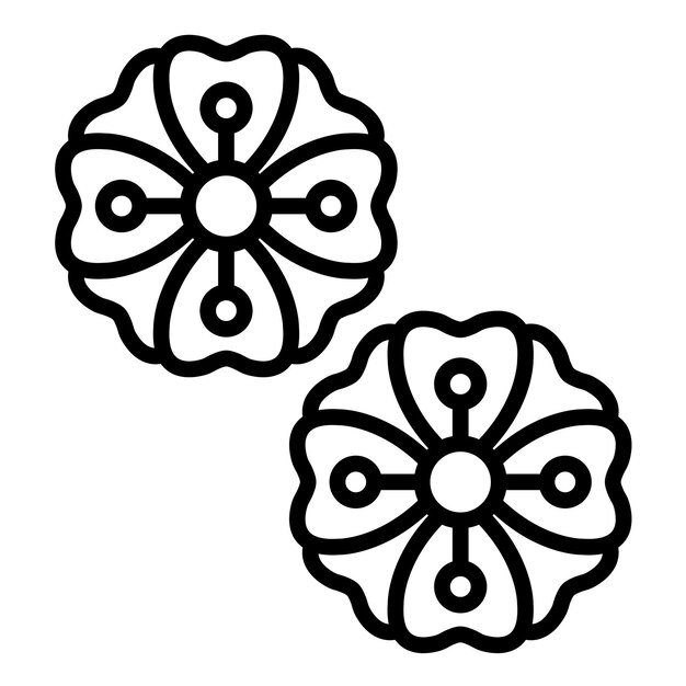 El icono vectorial de la flor se puede usar para el conjunto de iconos del Carnaval