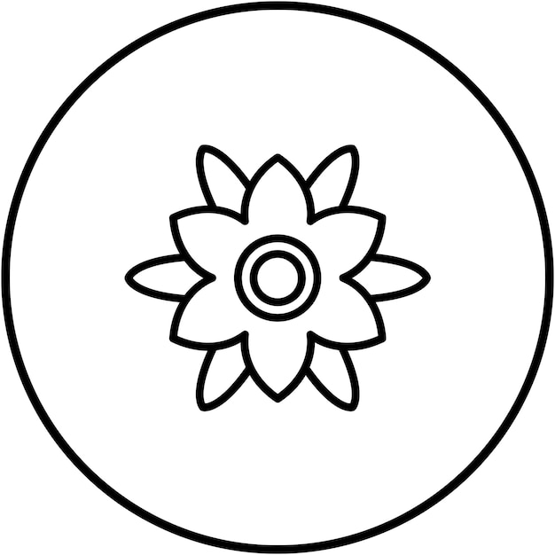 El icono vectorial de las flores de fresa se puede usar para el conjunto de iconos de flores