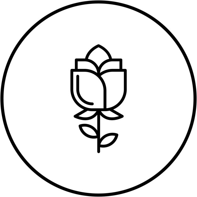 El icono vectorial de flores se puede usar para un conjunto de iconos de lujo