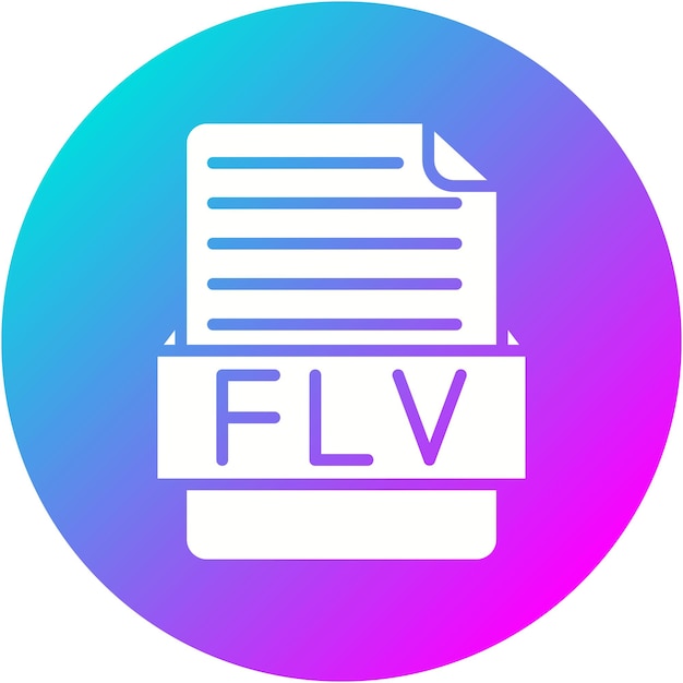 El icono vectorial de FLV se puede utilizar para el conjunto de iconos de formatos de archivo