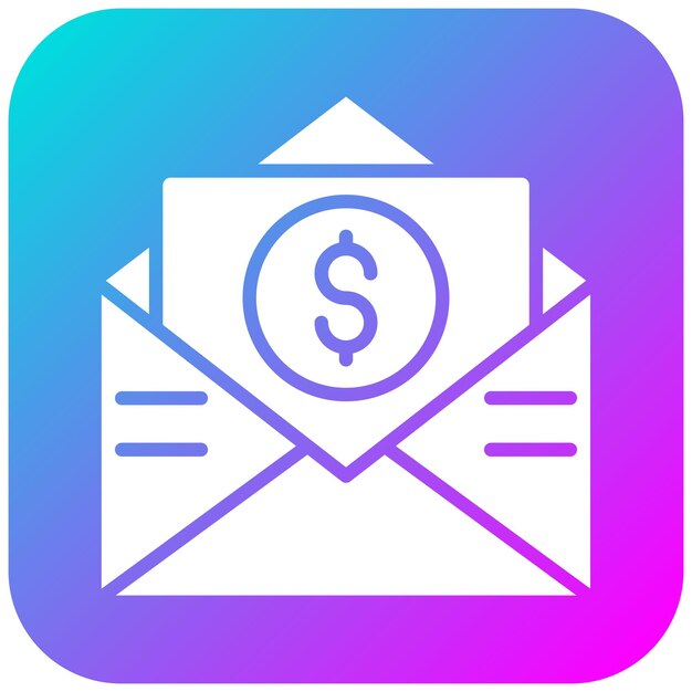 El icono vectorial de fondos de correo electrónico se puede utilizar para el conjunto de iconos de finanzas y dinero
