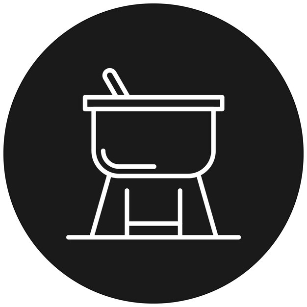 El icono vectorial de fondue se puede usar para el conjunto de iconos de dulces y caramelos