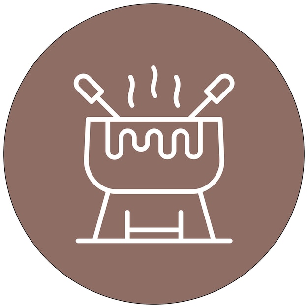 El icono vectorial de fondue se puede usar para el conjunto de iconos de World Cuisine