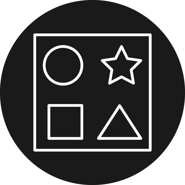 El icono vectorial de forma de juguete se puede utilizar para el conjunto de iconos de juguetes para niños