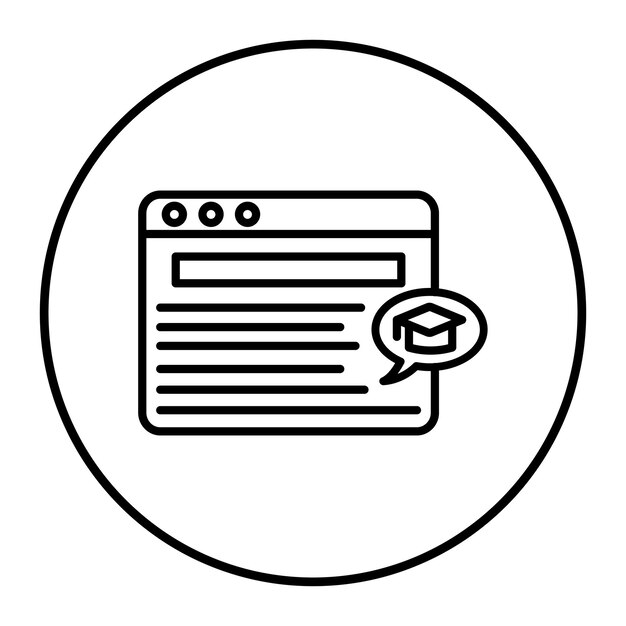 El icono vectorial del foro de educación se puede utilizar para el conjunto de iconos de educación en línea