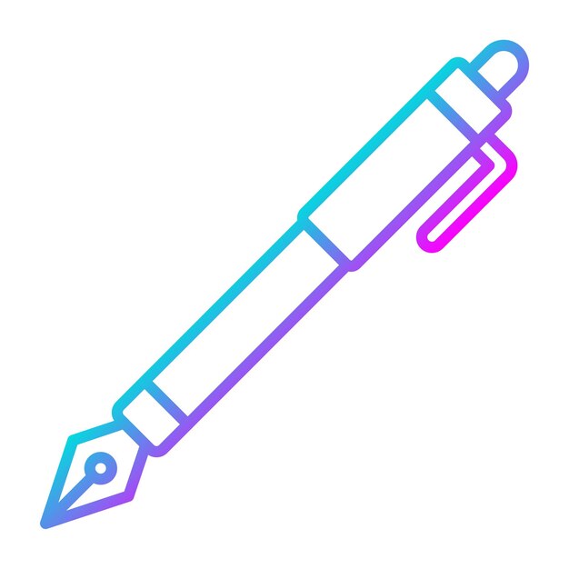 El icono vectorial de Fountain Pen se puede usar para el conjunto de iconos de la biblioteca