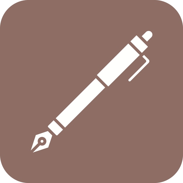 El icono vectorial de Fountain Pen se puede usar para el conjunto de iconos de la biblioteca