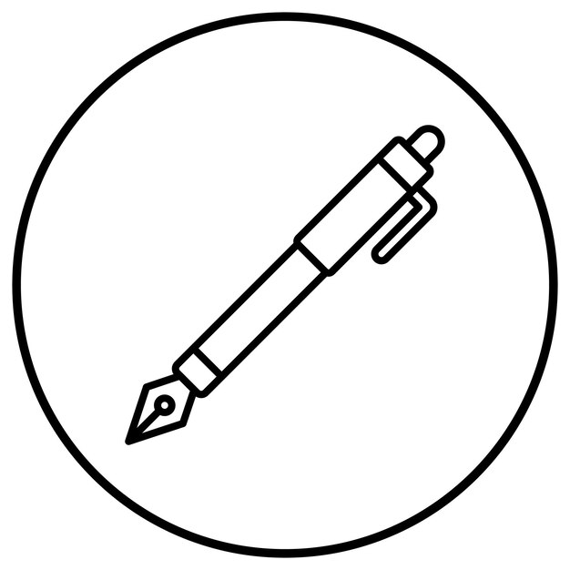 El icono vectorial de Fountain Pen se puede usar para el conjunto de iconos de la biblioteca