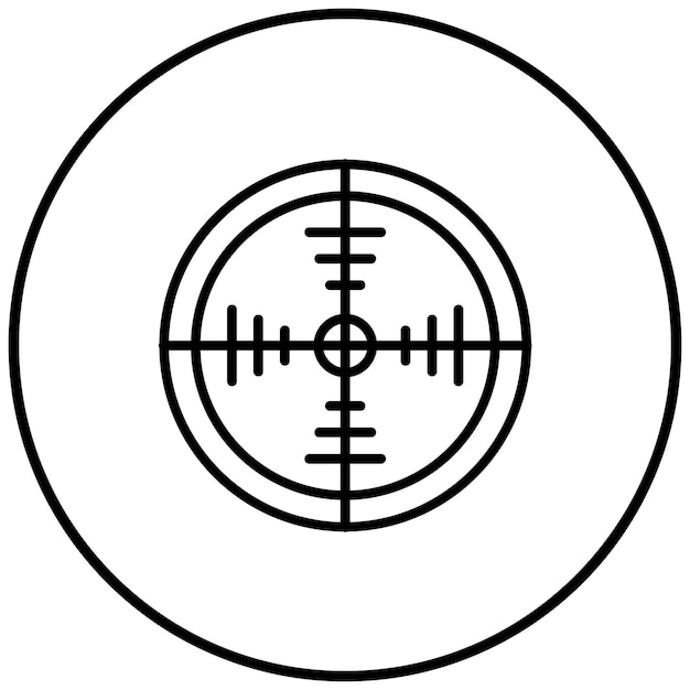 El icono vectorial de francotirador se puede usar para el conjunto de iconos de disparo