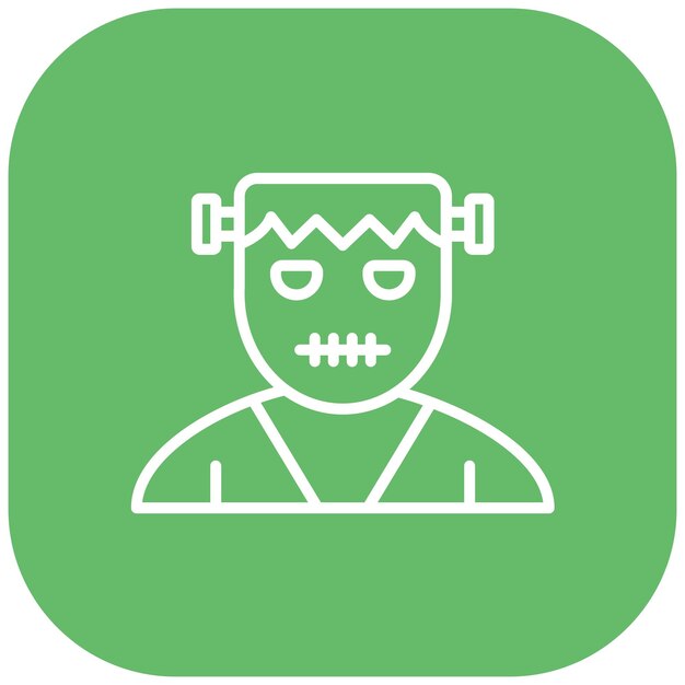 El icono vectorial de Frankenstein se puede usar para el conjunto de iconos de Halloween