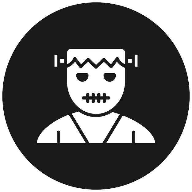 El icono vectorial de Frankenstein se puede usar para el conjunto de iconos de Halloween