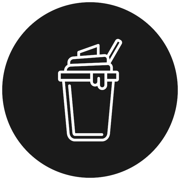 El icono vectorial de Frappuccino se puede usar para el conjunto de iconos de Coffee Shop