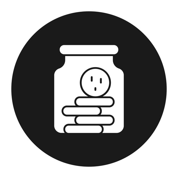El icono vectorial del frasco de galletas se puede usar para el conjunto de iconos de la panadería