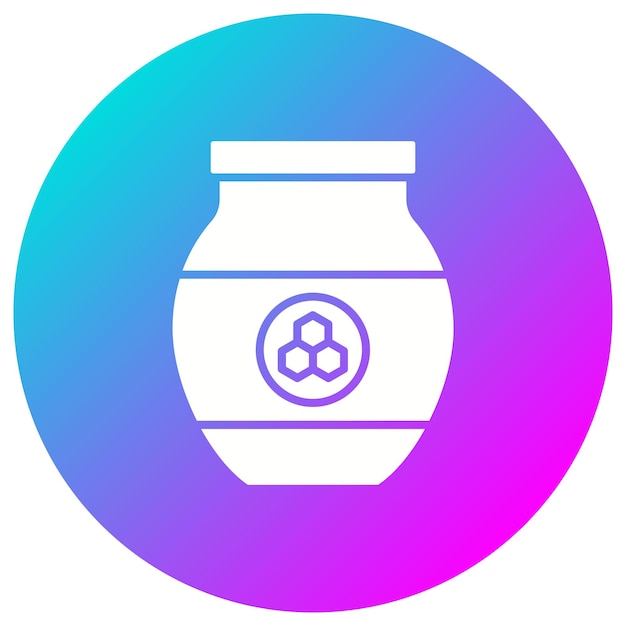El icono vectorial del frasco de miel se puede usar para el conjunto de iconos de la mañana y el desayuno