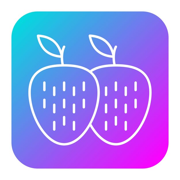 El icono vectorial de fresa se puede usar para el conjunto de iconos de frutas y verduras