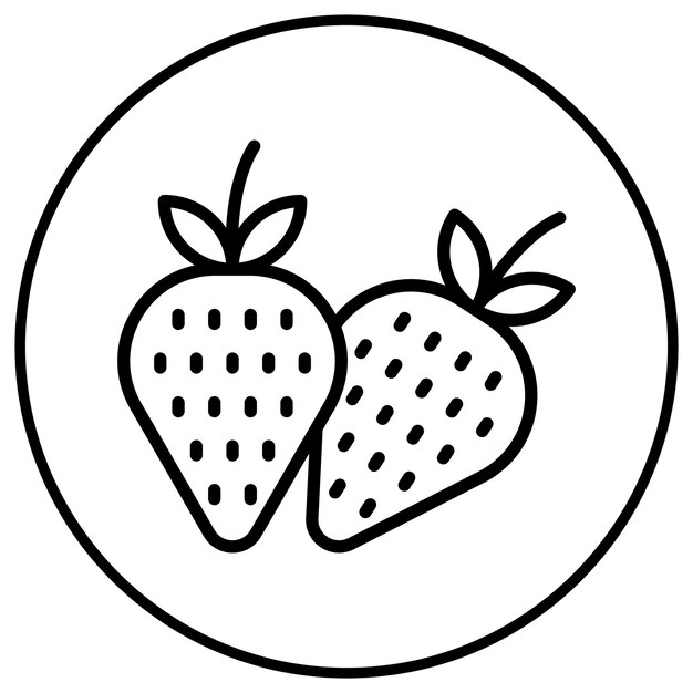 El icono vectorial de fresa se puede usar para el conjunto de iconos de verano