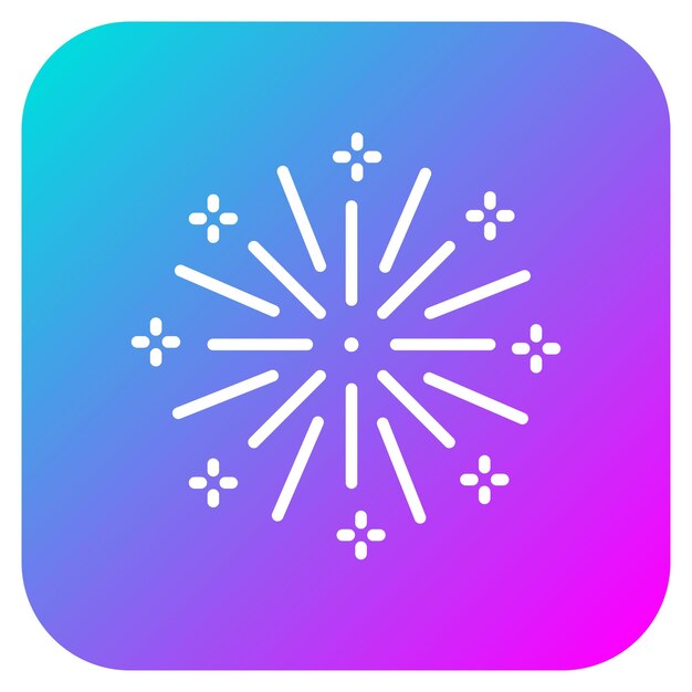 El icono vectorial de fuegos artificiales se puede usar para el conjunto de iconos de cumpleaños