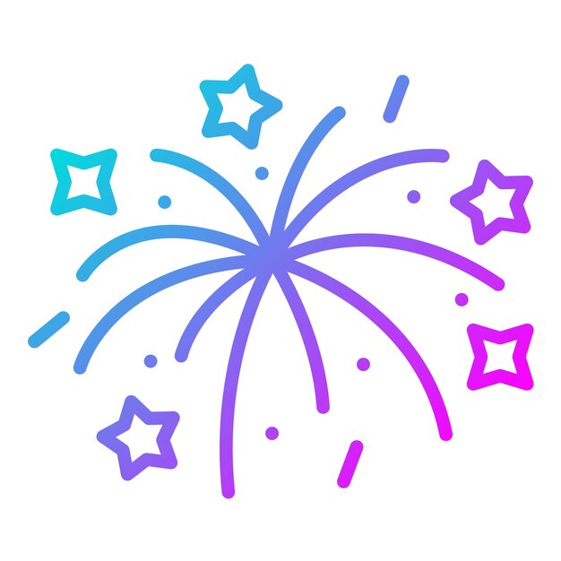 El icono vectorial de fuegos artificiales se puede usar para el iconset de Festa Junina