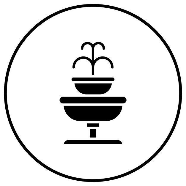 El icono vectorial de la fuente se puede usar para el conjunto de iconos de la aldea
