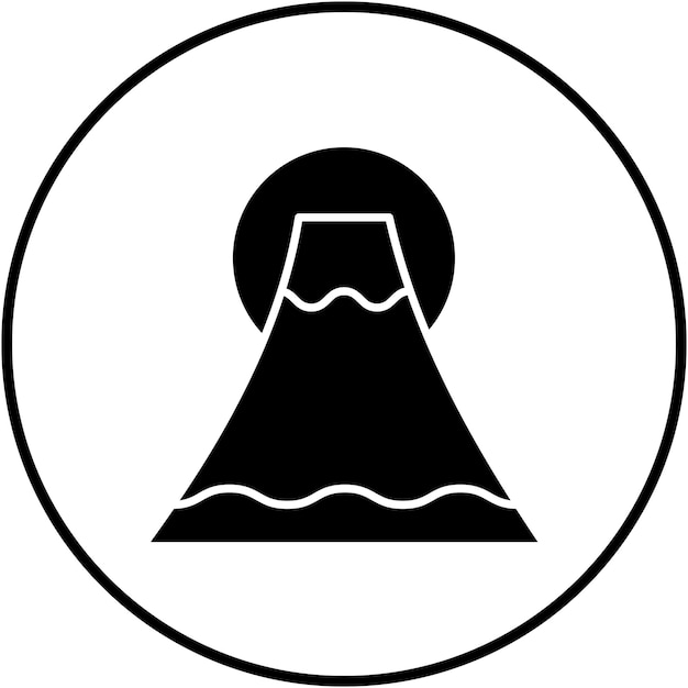 El icono vectorial de Fuji se puede usar para el conjunto de iconos de puntos de referencia