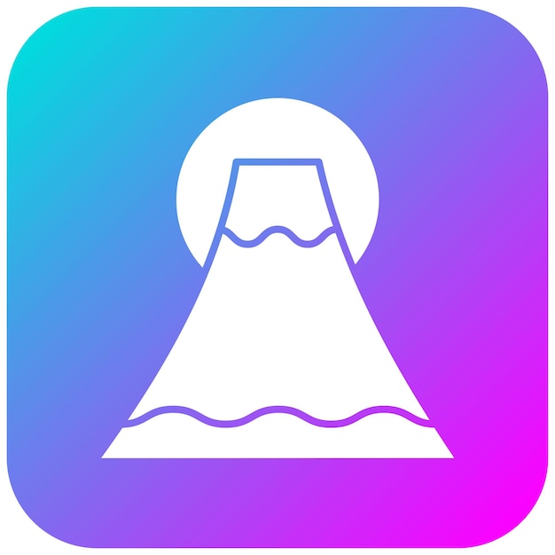 El icono vectorial de Fuji se puede usar para el conjunto de iconos de puntos de referencia