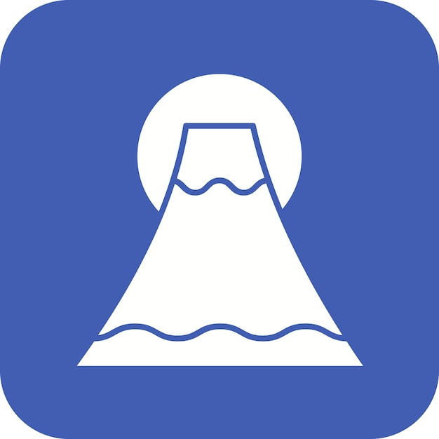 El icono vectorial de Fuji se puede usar para el conjunto de iconos de puntos de referencia