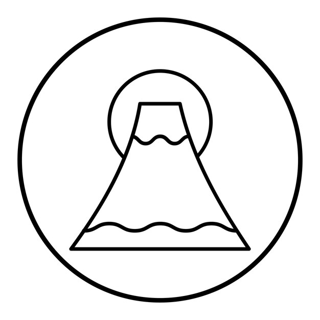 El icono vectorial de Fuji se puede usar para el conjunto de iconos de puntos de referencia