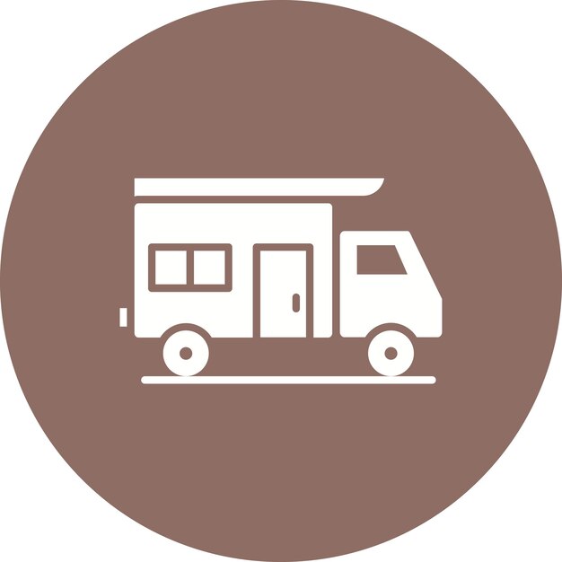 El icono vectorial de la furgoneta se puede utilizar para el conjunto de iconos de transporte