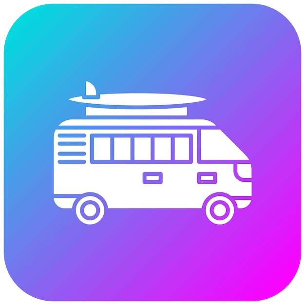 El icono vectorial de la furgoneta se puede utilizar para el conjunto de iconos de transporte