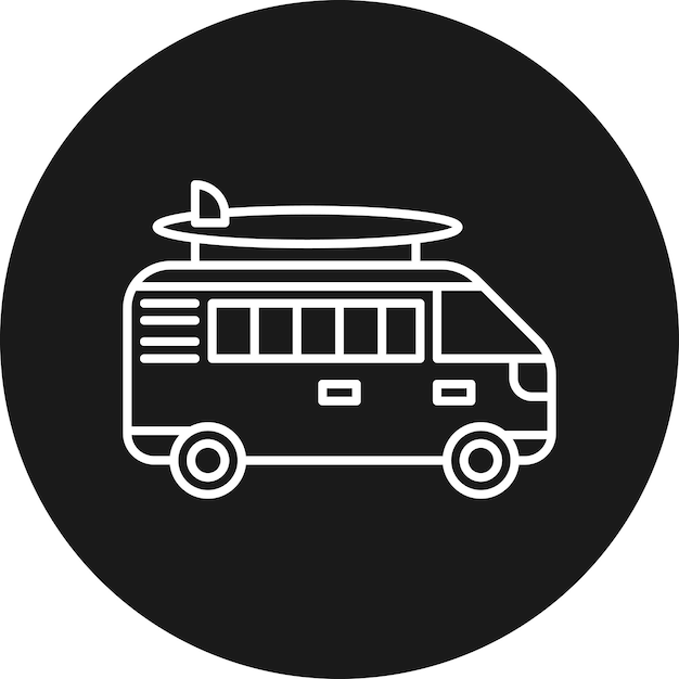 El icono vectorial de la furgoneta se puede utilizar para el conjunto de iconos de transporte
