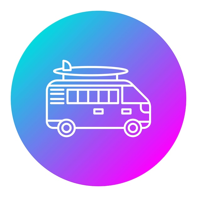 El icono vectorial de la furgoneta se puede utilizar para el conjunto de iconos de transporte