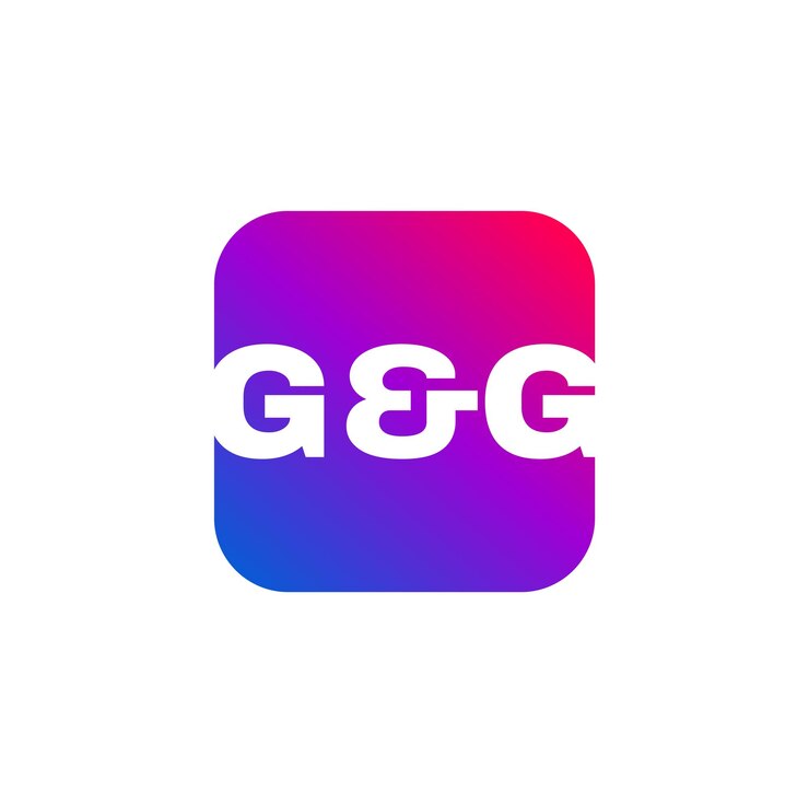 Vector icono vectorial g y g con cuadrado curvo. icono de tipografía de la marca gg