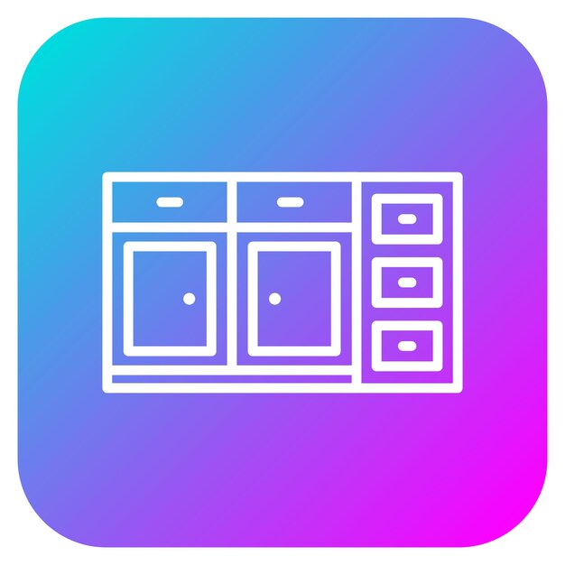 El icono vectorial del gabinete se puede utilizar para el conjunto de iconos interiores