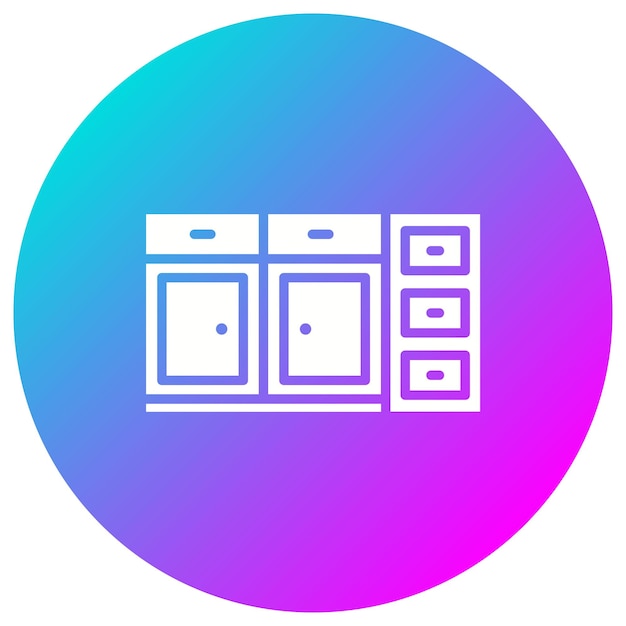 El icono vectorial del gabinete se puede utilizar para el conjunto de iconos interiores