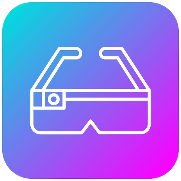 El icono vectorial de las gafas de cámara se puede utilizar para el conjunto de iconos de realidad virtual