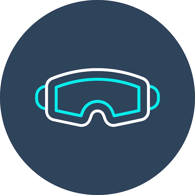 El icono vectorial de las gafas de esquí se puede usar para el conjunto de iconos de invierno