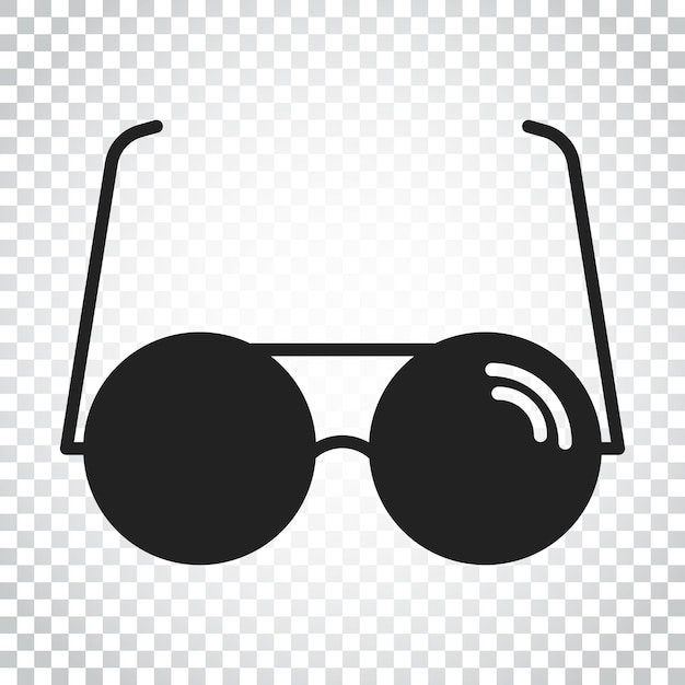 Icono vectorial de gafas de sol Ilustración plana de gafas Pictograma sencillo de concepto de negocio en un fondo aislado